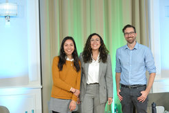 Emma, Brianda, and Caedyn (from left to right) each presented their really fascinating PhD projects to the virtual audience.