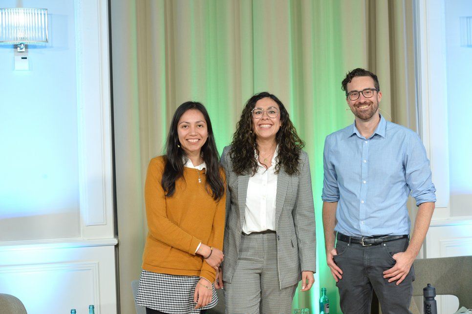 Emma, Brianda, and Caedyn (from left to right) each presented their really fascinating PhD projects to the virtual audience.