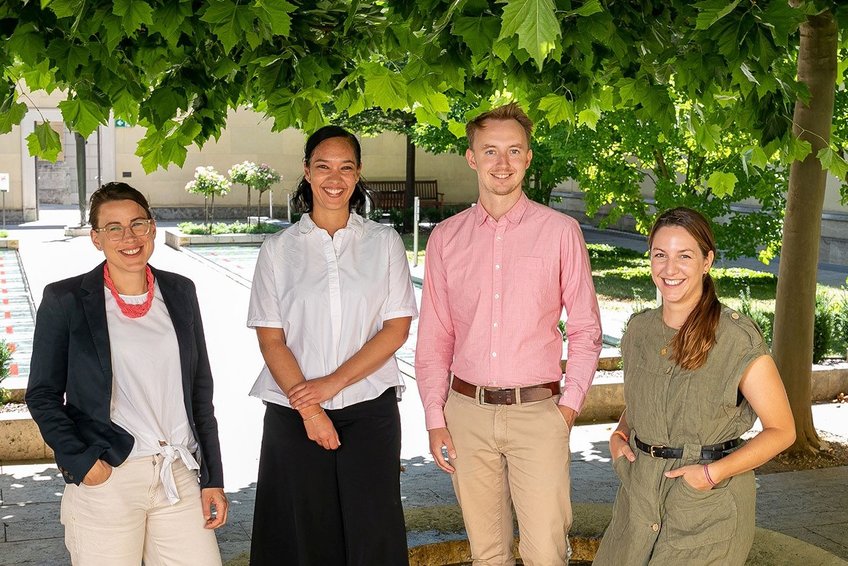 Central Coordination Team of the Max Planck Schools, from left to right: Dr. Johanna Rapp, Hanna Kriebel, Henry Rawlings, Elisabeth Jostock