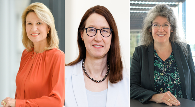 Die drei neuen Entscheiderinnen im strategisch wichtigsten Gremium der Max Planck Schools: Prof. Anja Steinbeck, Prof. Ulrike Cress, and Prof. Anita Schöbel
