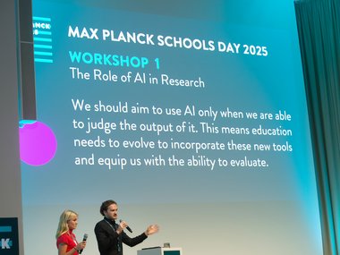 Max Planck Schools Day 2025 workshop discussing AI's role in research and education's need to adapt.