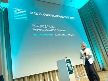 Max Planck Schools Day 2025 features science talks by selected PhD candidates. Presentation by Yuliya Kovalchuk from Max Planck School of Cognition.